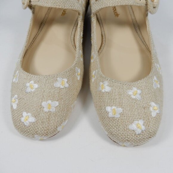 New! Larroude Beige Floral Flats - Picture 6 of 12